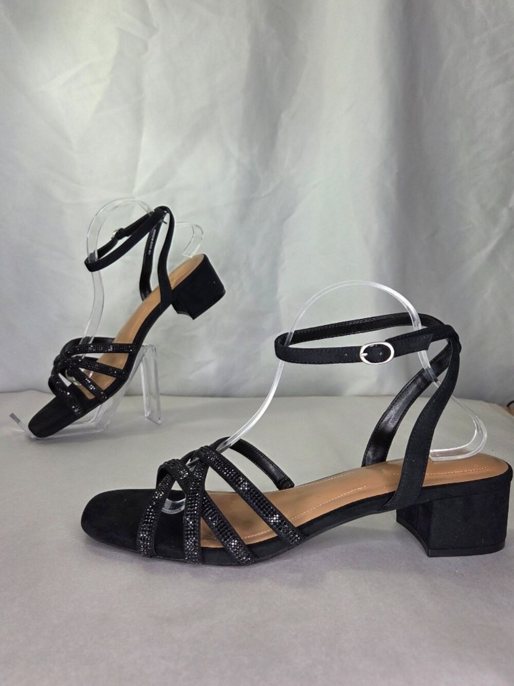 Style & Co Vidaaa Block Heel Embellished Sandals, Size: 11 M